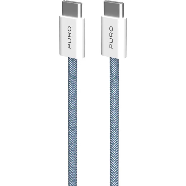 PURO PUCCCFABK415MTBLUE USB Kabel 1,5 m USB 2.0, USB C, Blau, Plug & Play