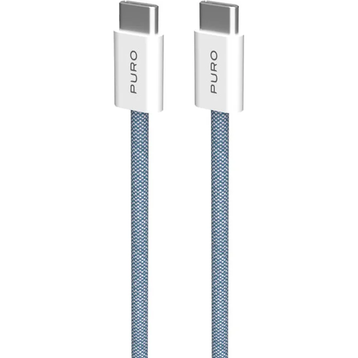 PURO PUCCCFABK415MTBLUE USB Kabel 1,5 m USB 2.0, USB C, Blau, Plug & Play