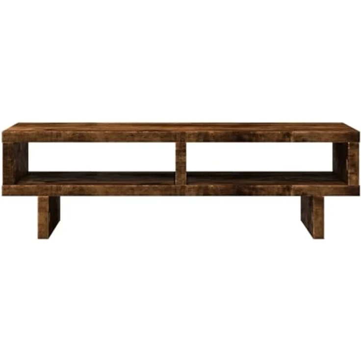 vidaXL Monitorständer Räuchereiche, Holzwerkstoff mit 2 Fächern, 50x27x15 cm, max. Belastbarkeit 25 kg – Bild 5