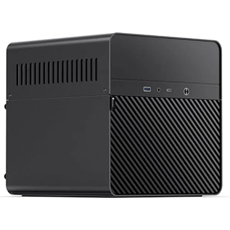 Jonsbo N2 PC-Gehäuse, NAS-Gehäuse, 5+1 Speicherplätze, Hot-Swapping-Technologie, Aluminium, Mini-ITX, Schwarz – Bild 2