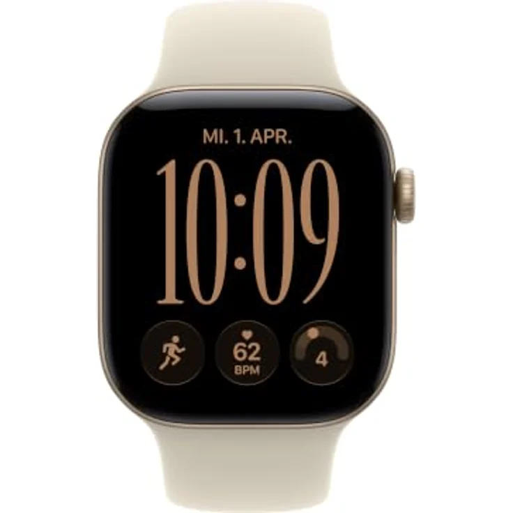 Apple Watch Series 12, 42mm Smartwatch mit lichtgold Aluminiumgehäuse, Sand Sport Band und Gesundheits-Tracker – Bild 2