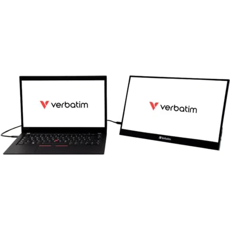 Verbatim Portable Touchscreen Monitor 4K, mobiler 17,3" Bildschirm, tragbarer HDR Screen für Laptop, Tablet, Smartphone, PS5 oder Nintendo Switch mit USB-C- und HDMI-Anschluss, schwarz – Bild 2