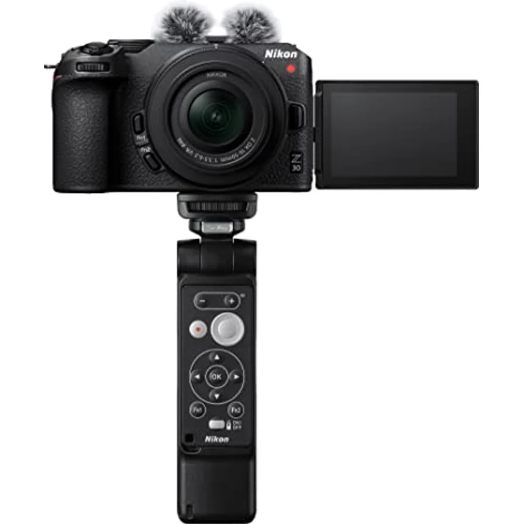 Nikon Z 30 Vlogger Kit DX 16-50 mm 1:3.5-6.3 VR (20,9 MP, 11 Bilder pro Sek, inkl. umfangreichem Vlogg-Zubehör, Hybrid-AF, 4K UHD 30p, Full-HD Videoaufzeichnung bis zu 125 Min) Schwarz – Bild 1