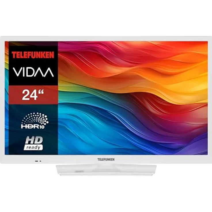 Telefunken Fernseher 24 Zoll Smart TV VIDAA XH24VP550M-W HD Fernseher, HDR TV mit integriertem Triple-Tuner, LED TV weiß – Bild 1