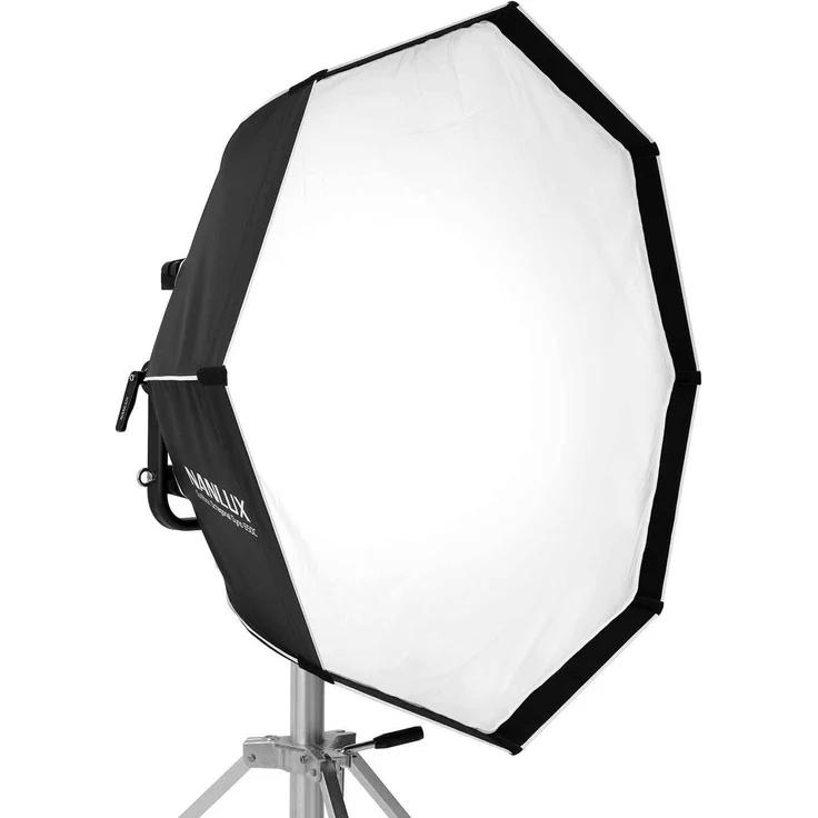 Nanlux Achteckige Softbox (Dyno 650C), 140 cm Softbox + Reflektor, gleichmäßige Lichtverteilung, hochtemperaturbeständig, inklusive Richtgitter und Tragetasche