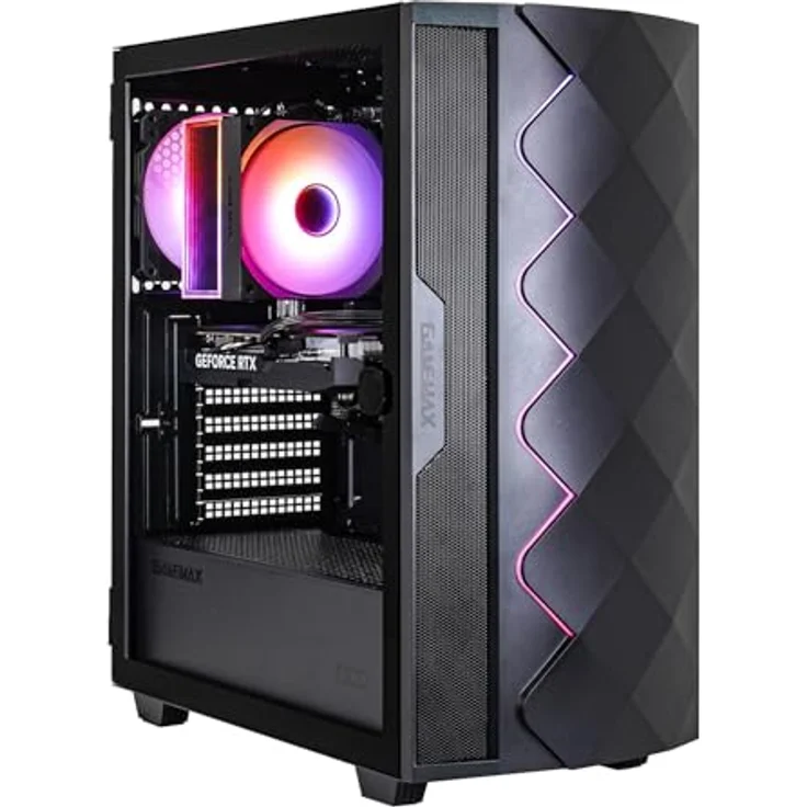 GameMax Diamond BK 7795, Gaming-PC mit AMD Ryzen 5 5500, 16 GB RAM, 1 TB SSD, NVIDIA GeForce RTX 5050, Schwarz – Bild 2