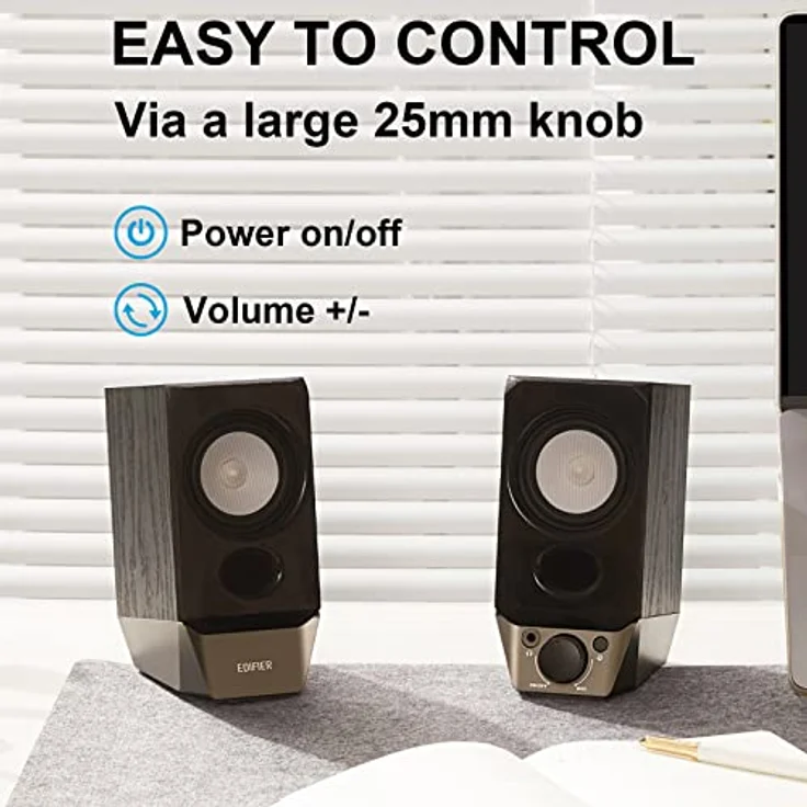 Edifier R19BT Lautsprecher 2.0 (schwarz), Hochleistungs-Lautsprecher mit einfacher Plug-and-Play-Installation – Bild 4
