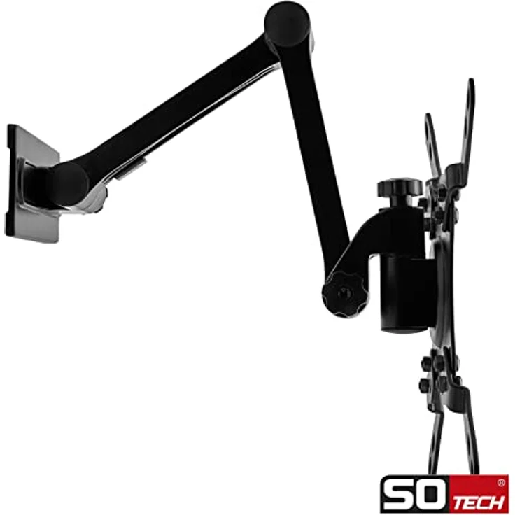 SOTECH TV Wandhalterung WH-03-43, 2-armig, drehbar, neigbar, für 13-43 Zoll Bildschirme, Tragkraft bis zu 15 kg, VESA-kompatibel, schwarz, mit Kabelmanagement – Bild 3