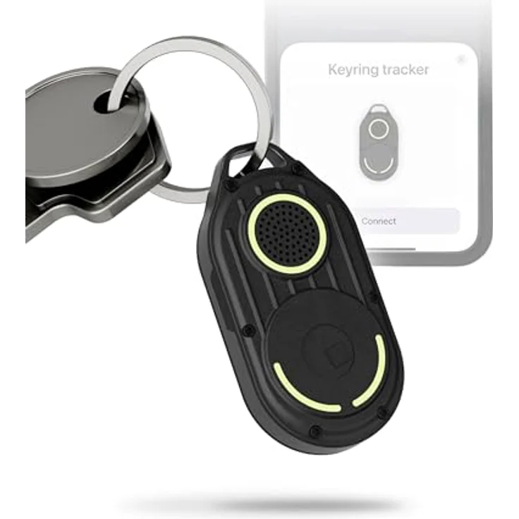 Rolling Square AirNotch Pro, Bluetooth Tracker mit Apple Find My Kompatibilität, 360° Sound, Austauschbare Batterien, Wasserdicht, Leuchtend, Schwarz – Bild 1
