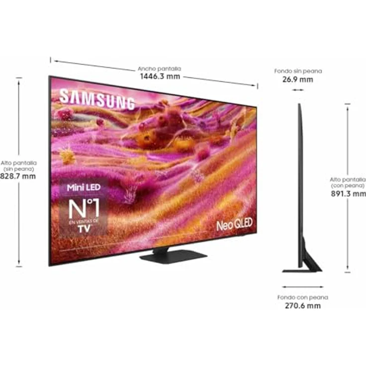 Samsung Neo QLED 65" TV (2025) 4K UHD - TQ65QN90FATXXC, AI-optimiertes Bild und Sound, blendfreies Display, Quantum Matrix Technologie, Länderversion Französisch/Spanisch/Portugiesisch – Bild 3