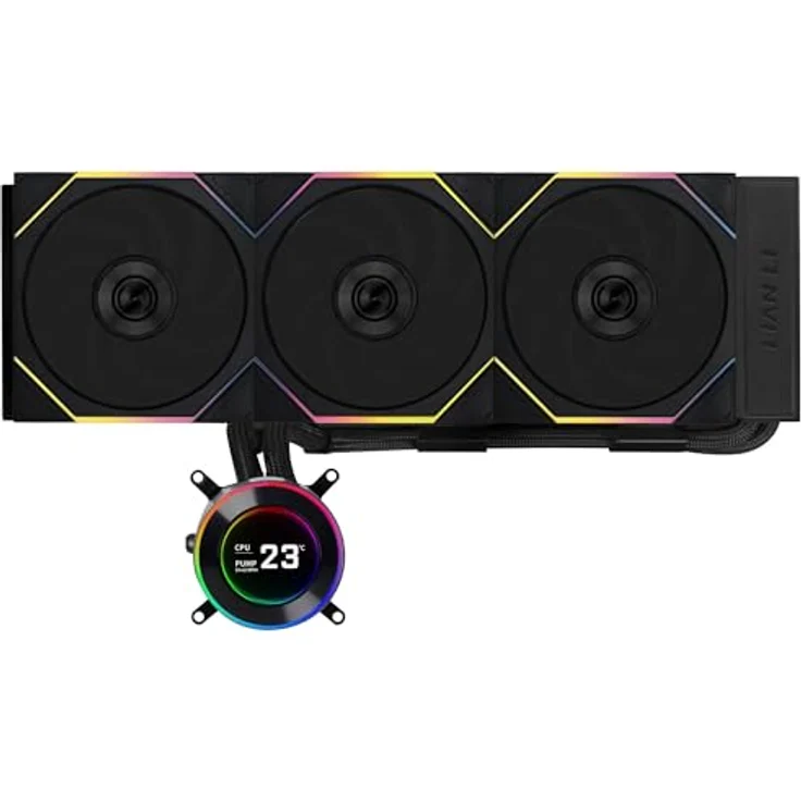 Lian-Li Hydroshift II LCD-C 360TL ARGB, CPU Wasserkühler mit 12 cm Lüftern, variabler Geschwindigkeit 200-2600 RPM, ARGB-Beleuchtung, Schwarz – Bild 2