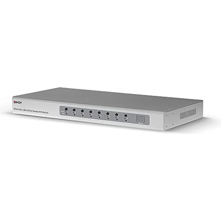 LINDY 39526 8 Port VGA, USB & PS/2 KVM Switch Combo, unterstützt bis zu 8 Computer, VGA-Auflösung bis zu 2048 x 1536 60 Hz, schwarz – Bild 2