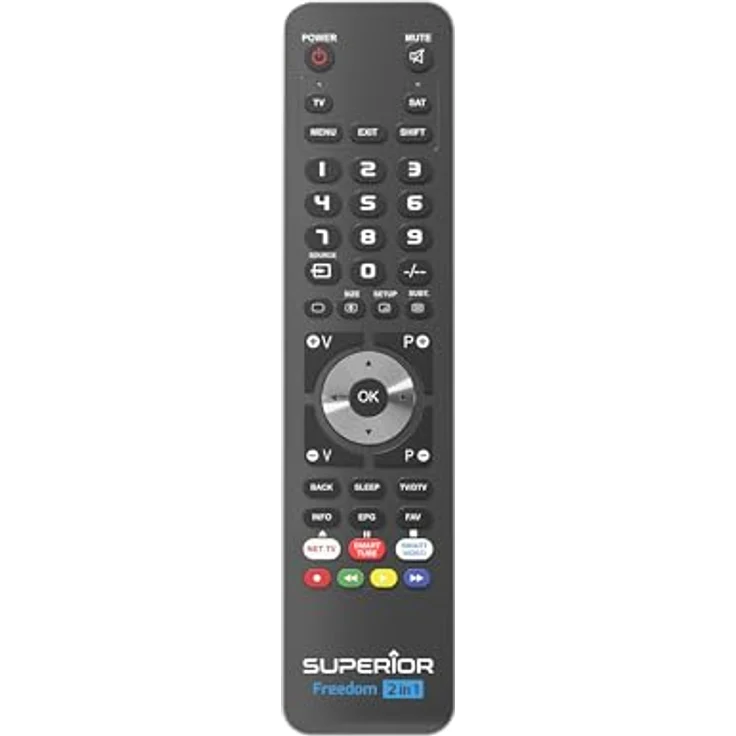 Superior FREEDOM 2v1 Fernbedienung RF Wireless für DTT, DVD/Blu-ray, SAT, TV, VCR, über 260.000 Modelle, einfache Programmierung – Bild 1