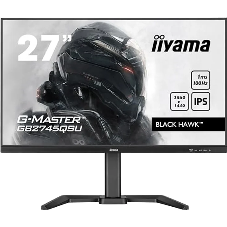 iiyama G-MASTER Black Hawk GB2745QSU-B1 68,5cm 27" IPS LED Gaming Monitor WQHD 100 Hz HDMI DP USB3.2 1ms FreeSync Höhenverstellung Pivot schwarz – Bild 1