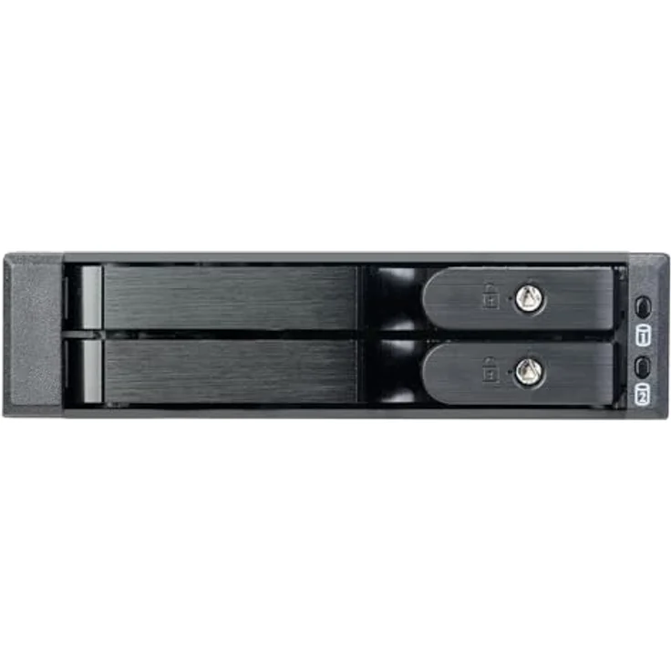 Silverstone FS202B-V2, 3,5’’ Geräteschacht für zwei 2,5’’ SAS/SATA Hot-Swap-Einschübe, Voll-Aluminiumgehäuse mit Haarstruktur-Oberfläche, inklusive Sicherheitsverschluss und Laufwerkstatus-LED – Bild 2