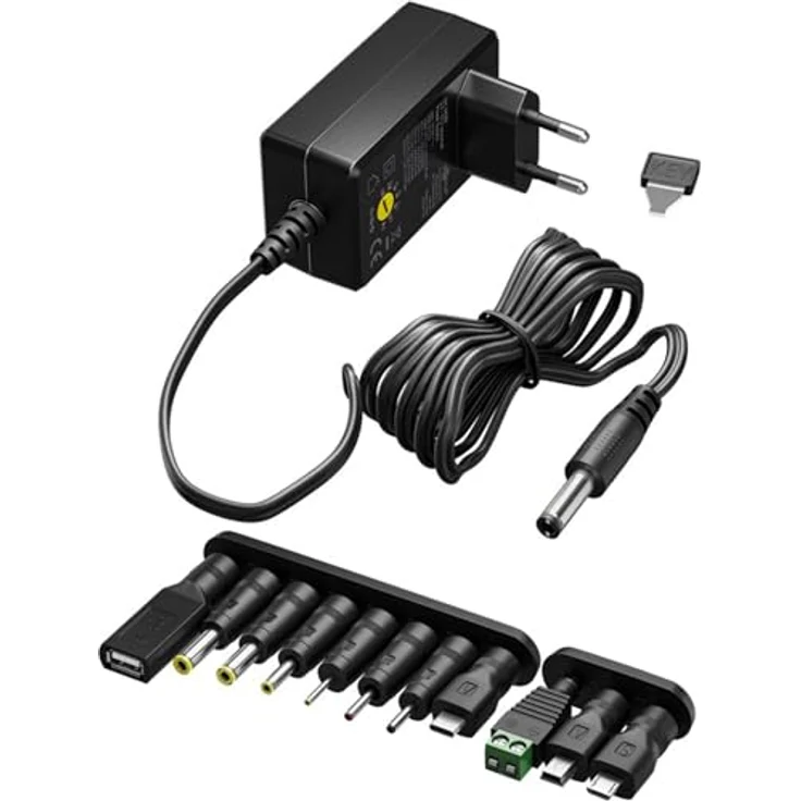 WENTRONIC PC-Netzteil, universell, 36 Watt, 2.4 A, Gleichstromstecker 5,5 x 2,1 mm, schwarz – Bild 1