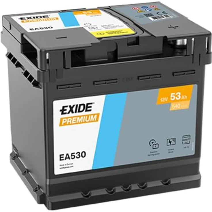 Exide EA530 Premium Carbon Boost 53Ah 540A Autobatterie, wartungsfrei, 12V, Schaltung 0, Pluspol rechts – Bild 2