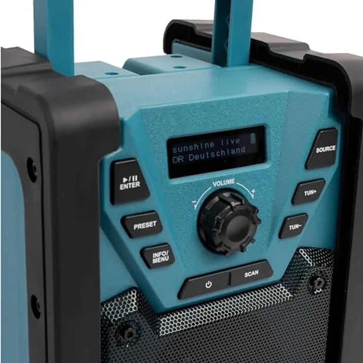 Blaupunkt BSR 300 Baustellenradio mit Akku – Tragbares Radio mit Bluetooth 5.3 robust (AUX-IN, 10 Watt RMS, Schutzklasse IPX5) – Bild 4