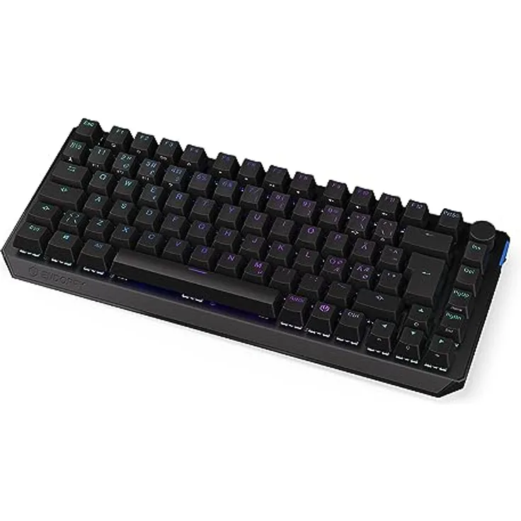 ENDORFY Thock 75% Wireless NO Black, Kailh Box Black linear switches, Wireless Keyboard 2.4 GHz and Bluetooth, 75% Size Mechanical Keyboard, Nordic Layout | EY5B008