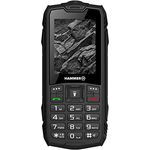 Hammer H Rock Handy ohne Vertrag, 2.4 Zoll Farbdisplay, Robust, Mega Batterie 1800 mAh, (IP68), Stoßfest, Baustellen Tasten, Taschenlampe, Dual SIM, Tastenhandy - Schwartz