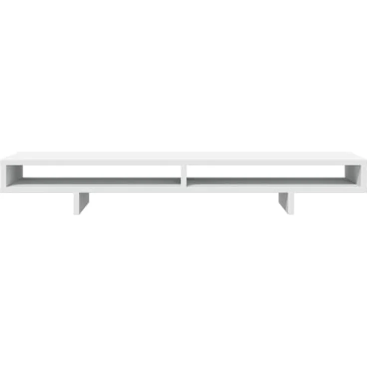 vidaXL Monitorständer, weiß, 100 x 27 x 15 cm, Kiefernmassivholz, doppelte Monitorhalterung, verstellbare Monitorhalterung, Computer-Monitorhalterung – Bild 4