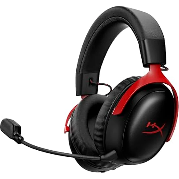 HYPERX Cloud III S, Over-ear Gaming Headset mit 120 Stunden Akkulaufzeit, Bluetooth, Schwarz, Rot – Bild 1