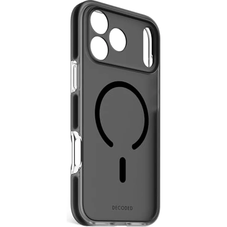 Decoded Transparent Clear Case für iPhone 17 Pro Max, 100% recyceltes Material, Anti-Vergilbung, MagSafe-kompatibel, 4 Meter DropTec Schutz, kratzfest, Frosted Schwarz – Bild 2