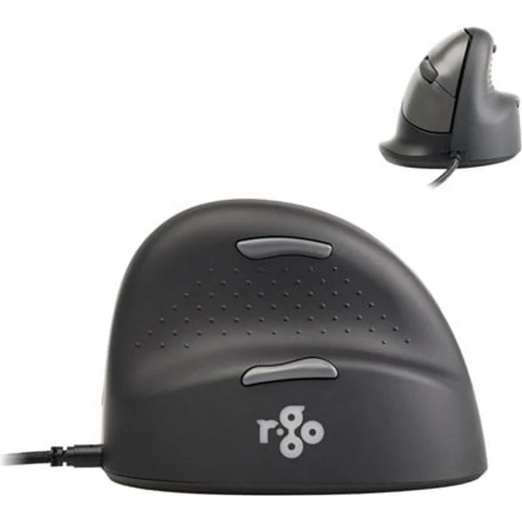 R-Go Tools R-Go HE Break, Vertikale ergonomische Maus für Rechtshänder, Grau, 5 Tasten, kabelgebunden, USB-C