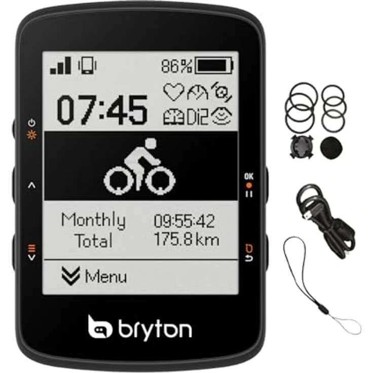 Bryton Rider 460E, Fahrradcomputer mit 2,6 Zoll Mono LCD, 32 Stunden Akkulaufzeit und Detailbiegefunktion