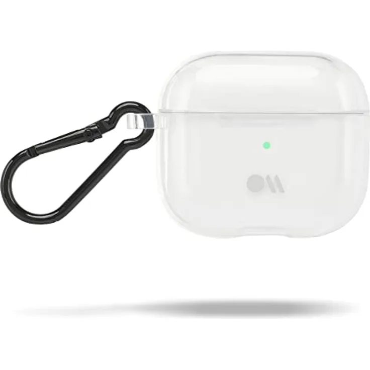 Case-Mate Tough Clear Case Schutzhülle kompatibel mit Apple AirPods 3. Generation Hülle (2021) [Qi-ladefähig | Integrierter Metallring | Aussparung für Lightning-Anschluss] - Transparent