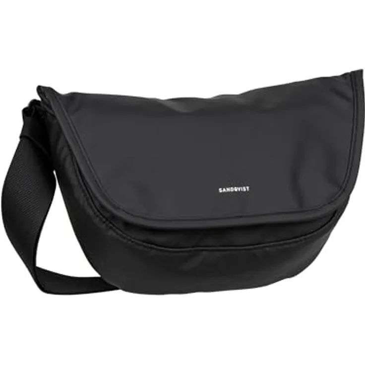 Sandqvist Stream Mini Messenger, 20 cm Laptop-Tasche aus 100% Polyester, schwarz