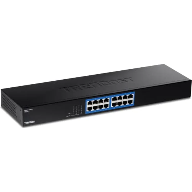 TRENDnet TEG-S17 16-Port Gigabit Switch, 16 x Gigabit RJ-45 Ports, 32Gbps Schaltleistung, lüfterloses Design, Metallgehäuse, internes Netzteil – Bild 1