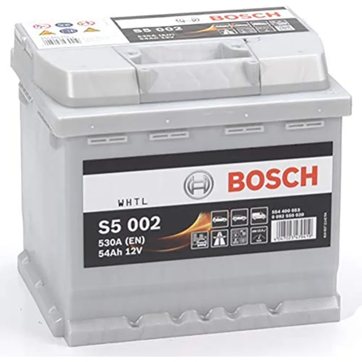 Bosch S5 002 Autobatterie 12V 54Ah 530A, wartungsfrei mit hoher Korrosionsbeständigkeit
