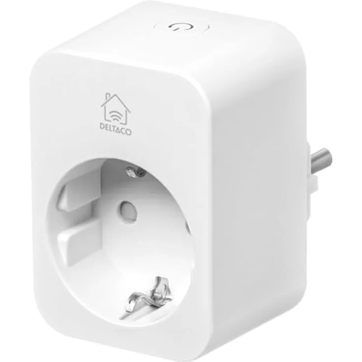 Deltaco Smart Plug, Smart Home Indoor Steckdose mit Verbrauchsmonitor und App-Steuerung, 3.680 W, weiß – Bild 1