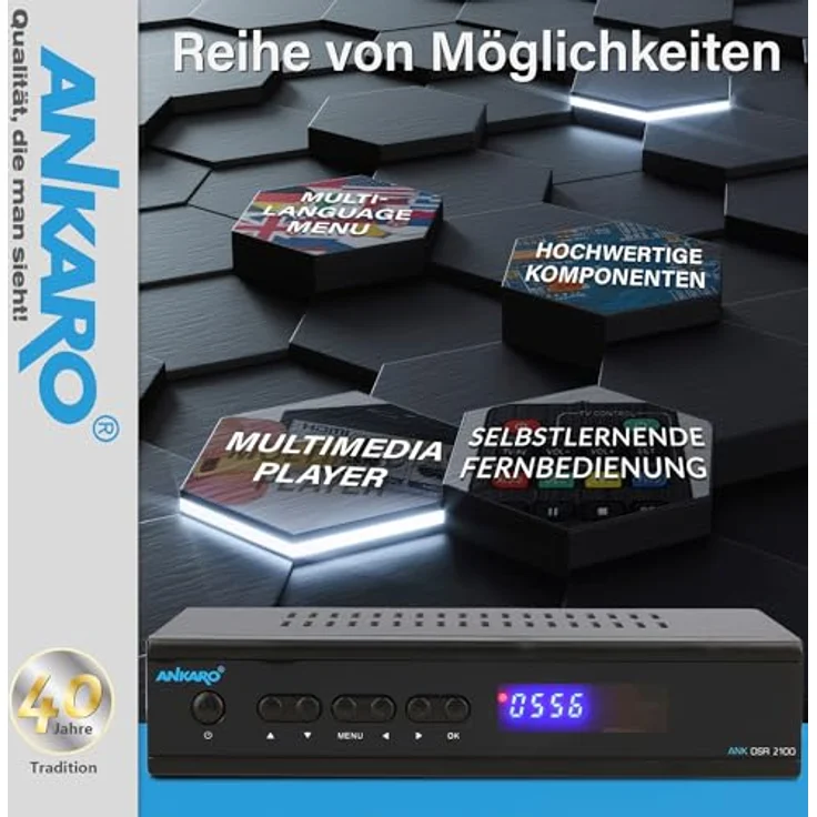 Ankaro DSR 2100 Plus HD HDTV digitaler Satelliten-Receiver HDTV, DVB-S/S2, HDMI, EPG, schwarz – Bild 6