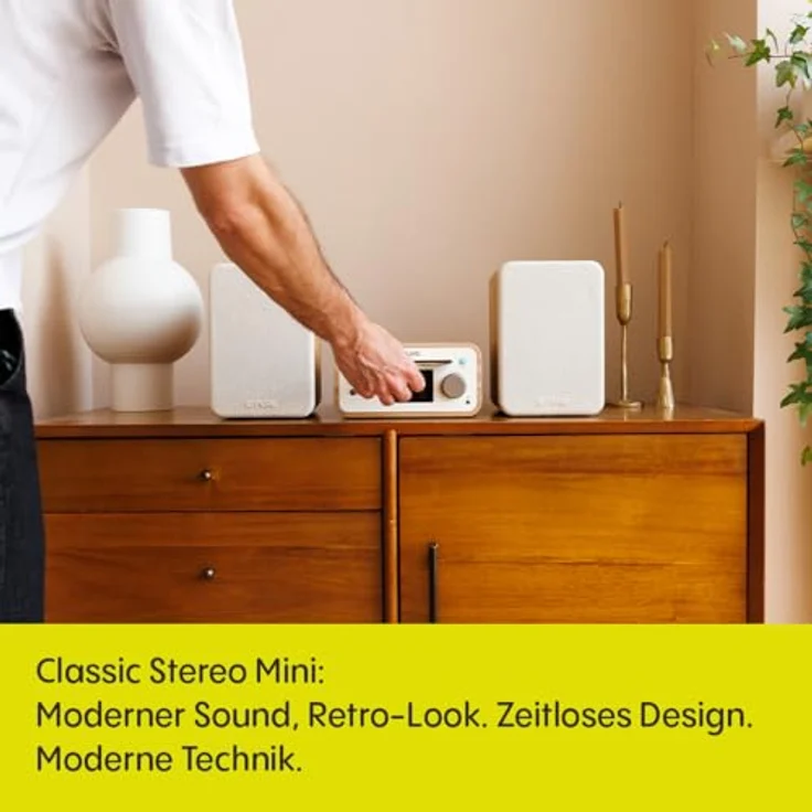 PURE Classic Stereo Mini, Kompaktanlage in Baumwolle Weiß mit DAB+/FM-Radio, CD-Player, Bluetooth 5.3 und 40 Watt Lautsprechern – Bild 7