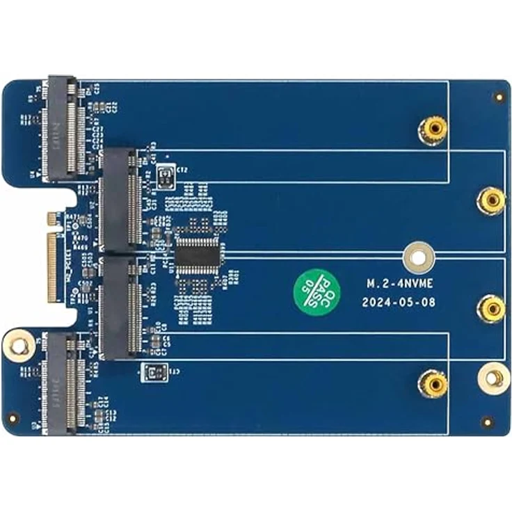 ODROID M.2 4x1-Karte für ODROID-H4-Serie, vier M.2 PCIe Gen 3 x1 Anschlüsse, vorinstallierte M.2-Schrauben – Bild 1