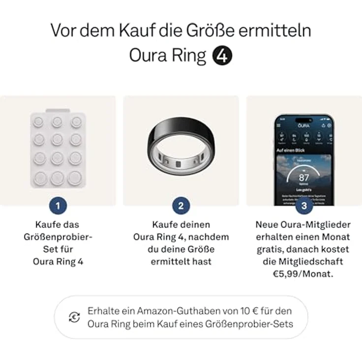OURA Ring 4, Smart Fitness-Tracker mit Smart Sensing Technologie, Größe 5, Schwarz, Titan Design, bis zu 8 Tage Akkulaufzeit – Bild 3