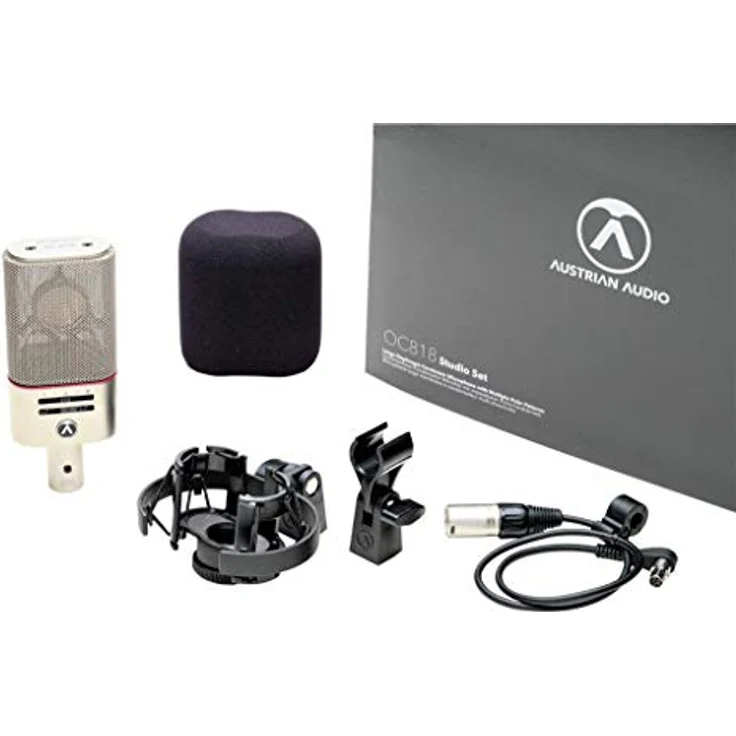 AustrianAudio OC818 STUDIO SET Black, Handgefertigtes Großmembran-Mikrofon mit CKR12 Keramik-Kapsel, wählbaren Richtcharakteristiken und Dual-Output – Bild 3
