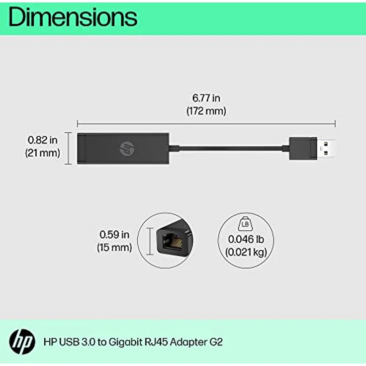HP USB 3.0 to Gig RJ45 Adapter – Bild 3