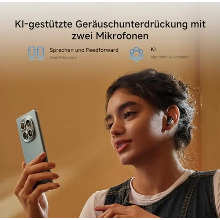 Xiaomi Redmi Buds 8 Active, True-Wireless In-Ear Bluetooth 5.4 Kopfhörer mit KI-Rauschunterdrückung, schwarz – Bild 6