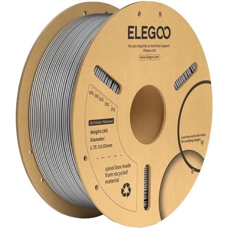 Elegoo PLA+ Filament (Star Gray), 3D Druckmaterial, Grau, 1000 g