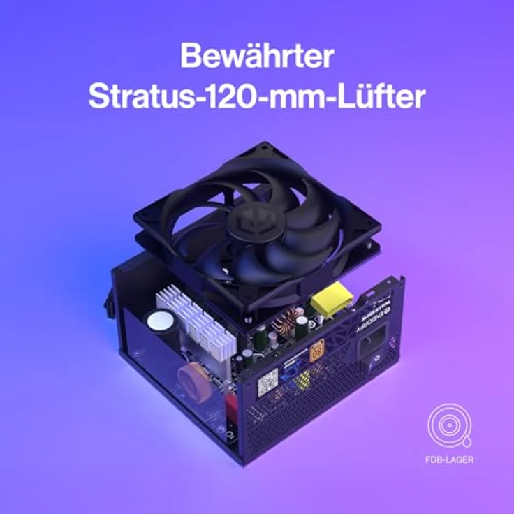 ENDORFY Vero L6 650W, ATX 3.1 Computer Netzteil, 80 Plus® Bronze, Cybenetics Silver-zertifiziert, leiser Stratus 120 mm-Lüfter, kompaktes Gehäuse, hochwertige Kondensatoren – Bild 5