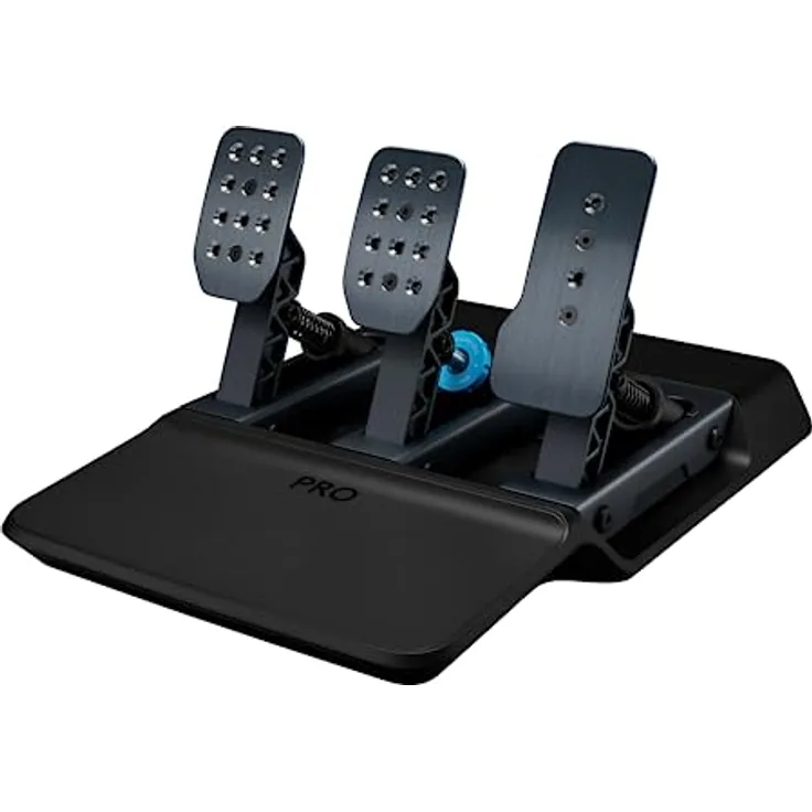 Logitech G PRO Racing Pedals – Pedale für Rennsimulationen; 100 kg Loadcell-Bremse, vollständig personalisierbar, austauschbare Federn und Elastomere, modulares Design, Schwarz