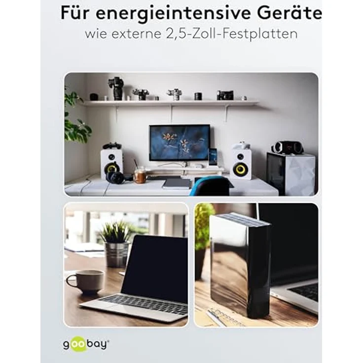 Wentronic goobay - USB- / Stromkabel - USB Type A (W) bis USB Type A (M) - 30cm - Schwarz (95749) – Bild 6