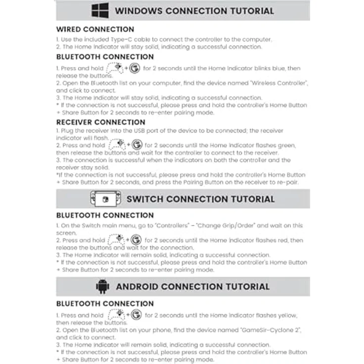 GameSir Cyclone 2 PC Controller Mag-Res TMR Sticks 1000Hz Report Rate Hall & Micro 2-in-1 Triggers RGB Beleuchtung mit Ladestation für PC/Switch/iOS/Android(Schwarz) – Bild 9