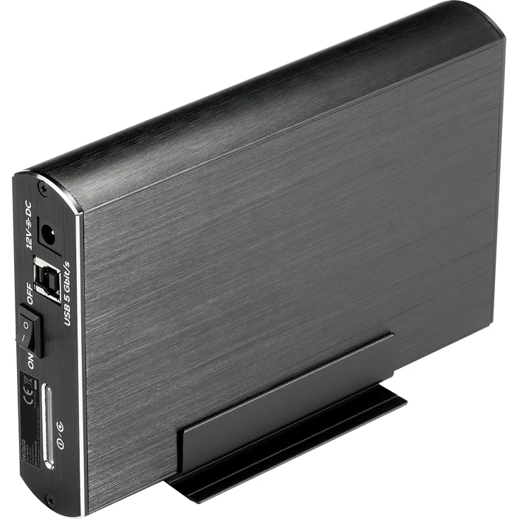 Deltaco MAP-GD34U3, 3.5 Zoll HDD-Gehäuse aus Aluminium, USB 3.1 Gen1, Schwarz