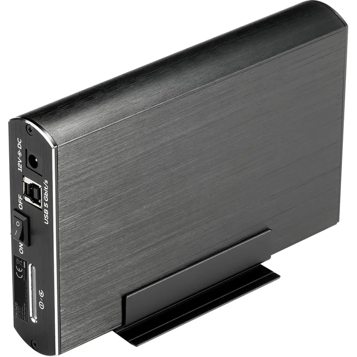 Deltaco MAP-GD34U3, 3.5 Zoll HDD-Gehäuse aus Aluminium, USB 3.1 Gen1, Schwarz