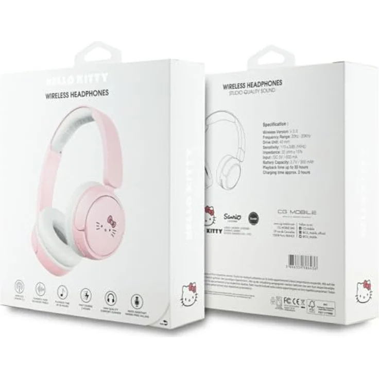 Hello Kitty Face Logo - kabellose Bluetooth-In-Ear-Kopfhörer V5.3 (rosa) – Bild 5