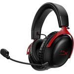 HyperX Cloud III Wireless – Gaming Headset for PC, PS5, PS4, up to 120-hour Battery, 2.4GHz Wireless, 53mm Angled Drivers, Memory Foam, Durable Frame, 10mm Microphone, Black-Red.